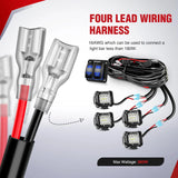 Nilight 16AWG Wire Harness LED Light BAR and LED POD Lights 4 Leads W/ 12V 5Pin Switch | 6 Fuses | 8 Spade Connectors, view 3