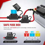 Nilight 16AWG Wire Harness LED Light BAR and LED POD Lights 4 Leads W/ 12V 5Pin Switch | 6 Fuses | 8 Spade Connectors, view 5