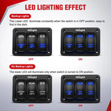 Nilight 16AWG Wire Harness LED Light BAR Rear Lights and LED POD Lights 6 Leads W/ 3 Gang Rocker Switch | 9 Fuses | 12 Spade Connectors, view 4