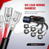 Nilight 16AWG Wire Harness LED Light BAR Rear Lights and LED POD Lights 6 Leads W/ 3 Gang Rocker Switch | 9 Fuses | 12 Spade Connectors, view 5