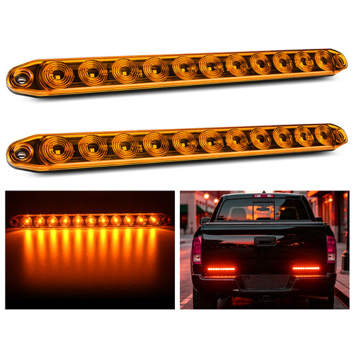 Nilight 16 Inch 11 LEDs Amber Trailer Light Bar (Pair)