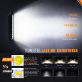 Nilight 16 Inch 120W 12400LM Anti-Glare Spot Flood DRL LED Light Bar Kit | 16AWG Wire DT Switch, view 3