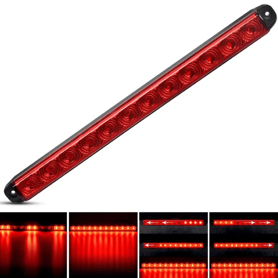 Nilight 16 Inch 12 LEDs Red Trailer Light Bar
