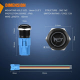 Nilight 16MM Raised Speaker Horn Momentary Push Button Switch, view 6
