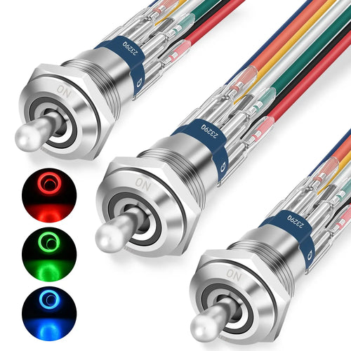 Nilight 16mm RGB Toggle Switch 3Pcs