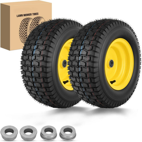 Nilight 16x6.50-8 Lawn Mower Tires, 16 Inch Pneumatic Rubber Tire with 3/4 Inch Axle Bore & 3 Inch Hub Length, Air-Filled Replacement Wheels for Riding Lawn Mowers, 2 Pack