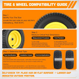 Nilight 16x6.50-8 Lawn Mower Tires, 16 Inch Pneumatic Rubber Tire with 3/4 Inch Axle Bore & 3 Inch Hub Length, Air-Filled Replacement Wheels for Riding Lawn Mowers, 2 Pack, view 4