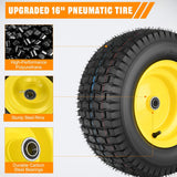 Nilight 16x6.50-8 Lawn Mower Tires, 16 Inch Pneumatic Rubber Tire with 3/4 Inch Axle Bore & 3 Inch Hub Length, Air-Filled Replacement Wheels for Riding Lawn Mowers, 2 Pack, view 5