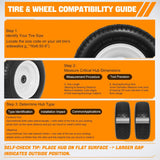 Nilight 16x6.50-8 Solid Lawn Mower Tires, Flat Free Polyurethane Replacement Wheels with 1 Inch Axle Bore & 3 Inch Centered Hub, Heavy Duty Riding Mower Tire, 2 Pack, view 4