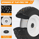 Nilight 16x6.50-8 Solid Lawn Mower Tires, Flat Free Polyurethane Replacement Wheels with 1 Inch Axle Bore & 3 Inch Centered Hub, Heavy Duty Riding Mower Tire, 2 Pack, view 5