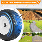 Nilight 16x6.50-8 Solid Lawn Mower Tires, Flat Free Polyurethane Replacement Wheels with 1 Inch Axle Bore & 3 Inch Centered Hub, Heavy Duty Riding Mower Tire, 2 Pack, view 6