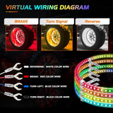 Nilight 17.5 Inch LED Wheel Ring Lights Double Row RGB APP Remote Control 4Pcs, view 4