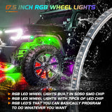 Nilight 17.5 Inch LED Wheel Ring Lights Double Row RGB APP Remote Control 4Pcs, view 6