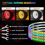 Nilight 17.5 Inch LED Wheel Ring Lights Single Row RGB APP Remote Control 4Pcs, view 4