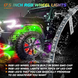 Nilight 17.5 Inch LED Wheel Ring Lights Single Row RGB APP Remote Control 4Pcs, view 6