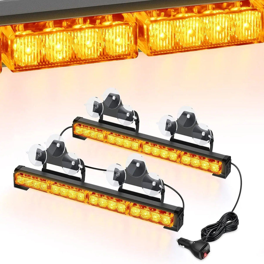 Nilight 17 Inch 32 Leds 2 In 1 Traffic Advisor Emergency Strobe Amber Light Bar