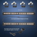 Nilight 17 Inch 32 Leds 2 In 1 Traffic Advisor Emergency Strobe Amber Light Bar, view 4
