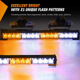Nilight 17 Inch 32 Leds 2 In 1 Traffic Advisor Emergency Strobe Amber White Light Bar, view 3