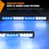 Nilight 17 Inch 32 Leds 2 In 1 Traffic Advisor Emergency Strobe Blue White Light Bar, view 2