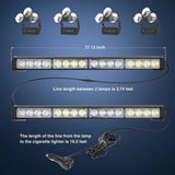 Nilight 17 Inch 32 Leds 2 In 1 Traffic Advisor Emergency Strobe Blue White Light Bar, view 5