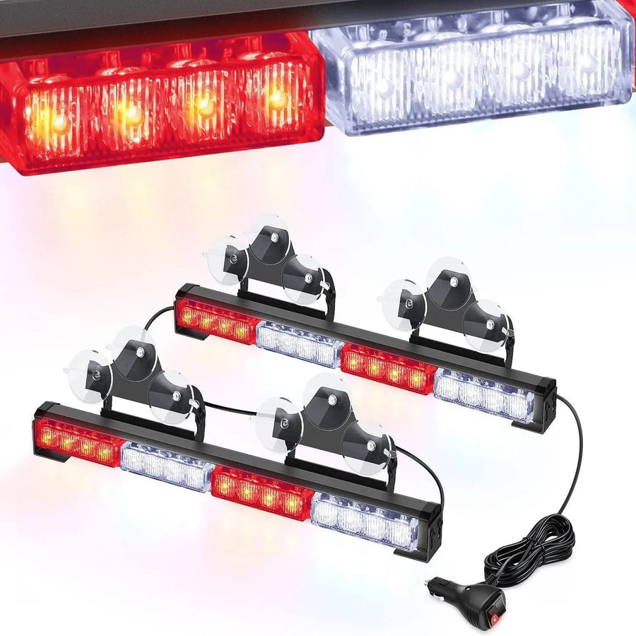 Nilight 17 Inch 32 Leds 2 In 1 Traffic Advisor Emergency Strobe Red White Light Bar