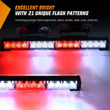 Nilight 17 Inch 32 Leds 2 In 1 Traffic Advisor Emergency Strobe Red White Light Bar, view 2