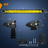 Nilight 17 Inch 80W 8000LM Amber Slim Spot Flood Led Light Bar | 2 Style Mounts, view 2