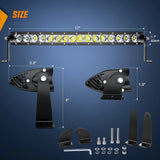 Nilight 17 Inch 80W 8000LM Slim Spot Flood LED Light Bar, view 2