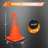 Nilight 18 Inch Collapsible Traffic Safety Cone - Bright Orange Parking Cones with Reflective Collars for Roadside Emergency, Parking, Driving Practice, view 2