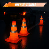 Nilight 18 Inch Collapsible Traffic Safety Cone - Bright Orange Parking Cones with Reflective Collars for Roadside Emergency, Parking, Driving Practice, view 3