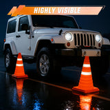 Nilight 18 Inch Collapsible Traffic Safety Cones 4 Pack - Bright Orange Parking Cones with Reflective Collars for Roadside Emergency, Parking, Driving Practice, view 3