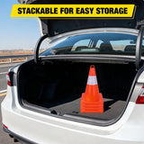 Nilight 18 inch Traffic Safety Cones, 4 Pack Durable PVC Orange Cones with Reflective Collars for Road Safety, Parking, Construction Work, Sports Training, view 6