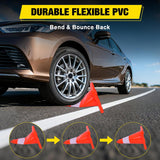 Nilight 18 inch Traffic Safety Cones, 8 Pack Durable PVC Orange Cones with Reflective Collars for Road Safety, Parking, Construction Work, Sports Training, view 5