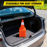 Nilight 18 inch Traffic Safety Cones, 8 Pack Durable PVC Orange Cones with Reflective Collars for Road Safety, Parking, Construction Work, Sports Training, view 6