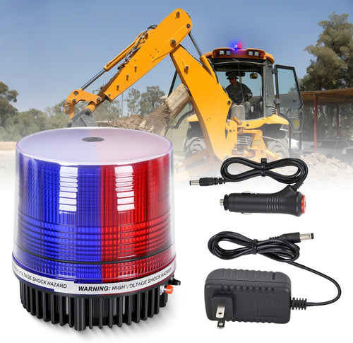 Nilight 18LED Strobe Lights Red Blue Wireless Rotating Emergency Safety Flashing Beacon Light with Magnetic Base Mount and Two Types of Plugs for Vehicle UTV Truck Forklift Tractor Snow Plow