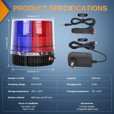 Nilight 18LED Strobe Lights Red Blue Wireless Rotating Emergency Safety Flashing Beacon Light with Magnetic Base Mount and Two Types of Plugs for Vehicle UTV Truck Forklift Tractor Snow Plow, view 2
