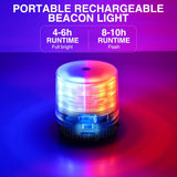 Nilight 18LED Strobe Lights Red Blue Wireless Rotating Emergency Safety Flashing Beacon Light with Magnetic Base Mount and Two Types of Plugs for Vehicle UTV Truck Forklift Tractor Snow Plow, view 3