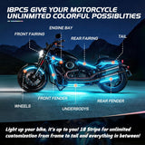 Nilight 18PCS Motorcycle RGB Led Light Kit Waterproof Multi Color Atmosphere Neon Accent Lights Lamp with RF Wireless Remote for Harley Davidson Honda Kawasaki Yamaha Suzuki, view 5