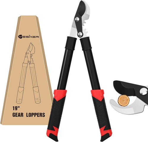 Nilight 19 Inch Loppers Heavy Duty Branch Cutter Sharp Steel Blade Tree Trimmer up to 1 Inch Diameter Cut Capacity Powerful Gear Action Lightweight Bypass Loppers Tools for Tree Trimming Garden Maintenance