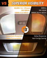 194 LED Bulb, Nilight T10 T15 168 2828 W5W White 6000K Replacement LED Bulbs for Vehicle Interior Dome Map Door Courtesy Marker Cabin License Plate Lights, 10-Pack, view 6