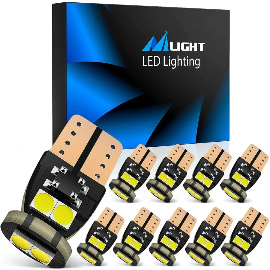 Nilight 194 T10 168 2825 W5W 6500K LED Bulbs (10 Packs)