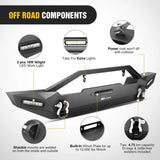 Nilight 1987-2006 Jeep Wrangler TJ & YJ Front Bumper Rock Crawler Bumper with 2Pcs LED Lights Winch Plate 2Pcs D-Rings Upgraded Textured Black, view 4
