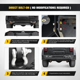 Nilight 1987-2006 Jeep Wrangler TJ YJ Rear Bumper Rock Crawler Bumper with Hitch Receiver 2Pcs Upgraded 40W LED Lights Off Road Textured Black, view 2