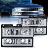 Nilight 1988 1989 1990 1991 1992 1993 1994 1995 1996 1997 Chevrolet GMC C10 C/K 1988-1999 Silverado Suburban Sierra Blazer Tahoe Yukon DRL Headlight Assembly Chrome Case, view 5