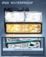 Nilight 1988 1989 1990 1991 1992 1993 1994 1995 1996 1997 Chevrolet GMC C10 C/K 1988-1999 Silverado Suburban Sierra Blazer Tahoe Yukon Headlight Assembly Chrome Housing, view 4