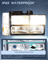 Nilight 1988 1989 1990 1991 1992 1993 Chevrolet GMC C/K 1988 1989 1990 1991 1992 1993 Silverado Suburban Sierra Blazer Tahoe Yukon Headlight Assembly Chrome Case Amber Reflector, view 4