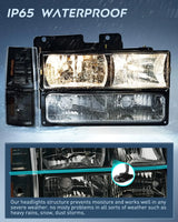 Nilight 1994-1998 GMC C10 Sierra Yukon Suburban Headlight Assembly Chrome Case Smoke Reflector, view 4