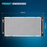 Nilight 1994 1995 1996 1997 1998 1999 2000 GMC Yukon & Chevrolet GMC Suburban Yukon Tahoe Pickup Escalade C1500 C2500 C3500 K1500 K2500 K3500 5.0L 5.7L V8 Radiator, view 4