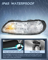 Nilight 1997 1998 1999 2000 2001 2002 2003 Chevy Malibu 2004 2005 Chevy Classic 1997 1998 1999 Oldsmobile Cutlass Headlight Assembly Chrome Case Reflector Clear Lens, view 4