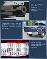 Nilight 1997 1998 1999 2000 2001 2002 2003 Ford F1501997 1998 1999 Light Duty 1999 2000 2001 2002 2003 2004 2005 2006 2007 Ford Super Duty Tail light Assembly Dark Red Rear Lamp Replacement OE Style Driver Passenger Side, view 6
